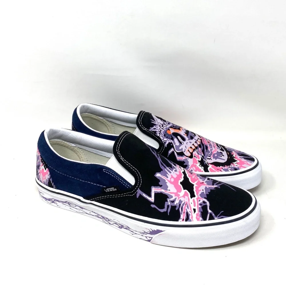 VANS Classic Slip On Zap Dress Blues Black Canvas Men Sneakers Skate VN000XG88NK - Picture 9 of 11